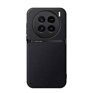 For vivo X100 Ultra Litchi Leather Magnetic Full Coverage Shockproof Phone Case(Black)