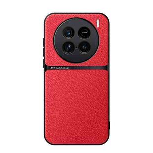 For vivo X100 Ultra Litchi Leather Magnetic Full Coverage Shockproof Phone Case(Red)