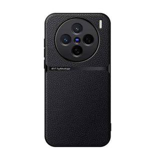 For vivo X200 Litchi Leather Magnetic Full Coverage Shockproof Phone Case(Black)