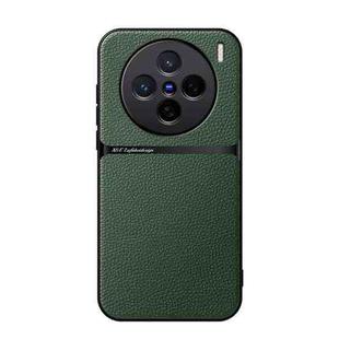 For vivo X200 Litchi Leather Magnetic Full Coverage Shockproof Phone Case(Green)