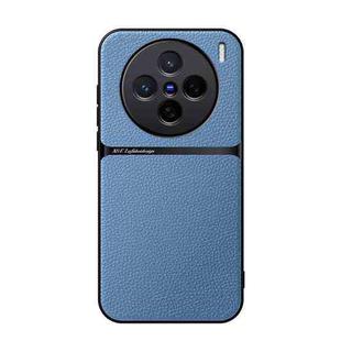 For vivo X200 Litchi Leather Magnetic Full Coverage Shockproof Phone Case(Blue)