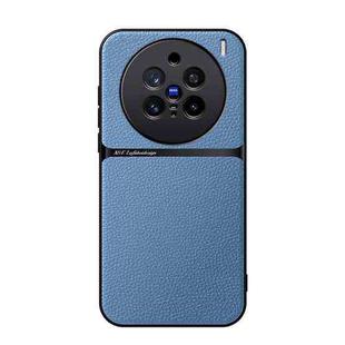 For vivo X200 Pro Litchi Leather Magnetic Full Coverage Shockproof Phone Case(Blue)