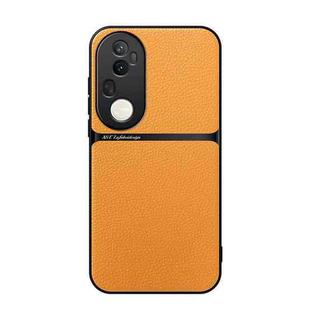 For vivo S20 Pro Litchi Leather Magnetic Full Coverage Shockproof Phone Case(Yellow)