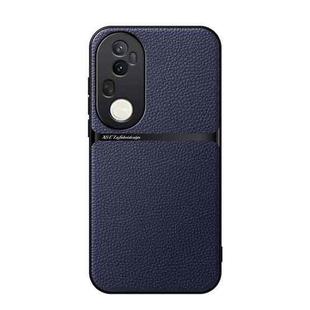 For vivo S20 Pro Litchi Leather Magnetic Full Coverage Shockproof Phone Case(Navy Blue)