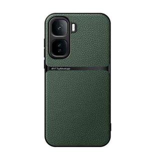 For vivo iQOO Neo 10 5G Litchi Leather Magnetic Full Coverage Shockproof Phone Case(Green)