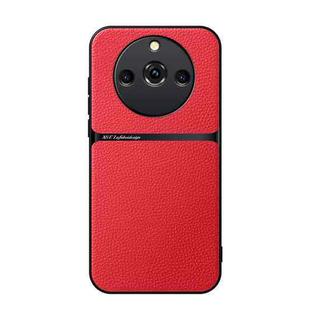 For Realme 11 Pro / Realme 11 Pro+ Litchi Leather Magnetic Full Coverage Shockproof Phone Case(Red)