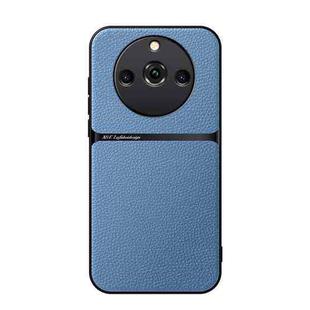 For Realme 11 Pro / Realme 11 Pro+ Litchi Leather Magnetic Full Coverage Shockproof Phone Case(Blue)