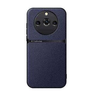 For Realme 11 Pro / Realme 11 Pro+ Litchi Leather Magnetic Full Coverage Shockproof Phone Case(Navy Blue)