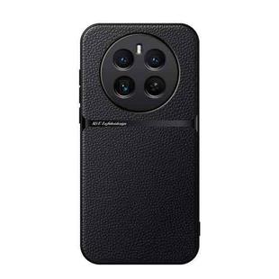 For Realme 12 Pro / Realme 12 Pro+ Litchi Leather Magnetic Full Coverage Shockproof Phone Case(Black)