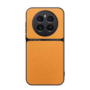 For Realme 12 Pro / Realme 12 Pro+ Litchi Leather Magnetic Full Coverage Shockproof Phone Case(Yellow)