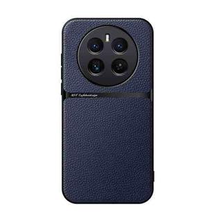 For Realme 12 Pro / Realme 12 Pro+ Litchi Leather Magnetic Full Coverage Shockproof Phone Case(Navy Blue)