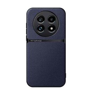 For Realme 13 Pro Global / Realme 13 Pro+ Litchi Leather Magnetic Full Coverage Shockproof Phone Case(Navy Blue)