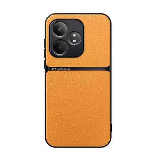 For Realme GT Neo6 / GT Neo6 SE / GT 6 / GT 6T Litchi Leather Magnetic Full Coverage Shockproof Phone Case(Yellow)