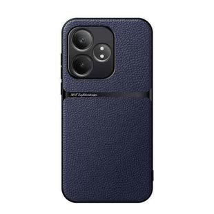 For Realme GT Neo6 / GT Neo6 SE / GT 6 / GT 6T Litchi Leather Magnetic Full Coverage Shockproof Phone Case(Navy Blue)