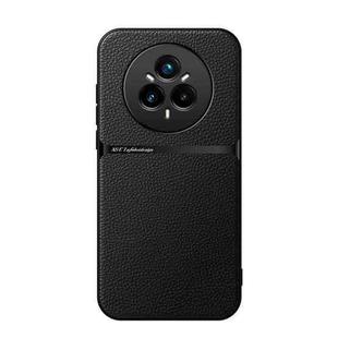 For Realme 14 Pro Litchi Leather Magnetic Full Coverage Shockproof Phone Case(Black)