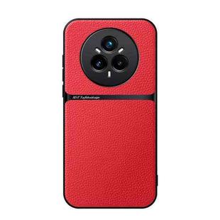 For Realme 14 Pro Litchi Leather Magnetic Full Coverage Shockproof Phone Case(Red)