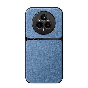 For Realme 14 Pro Litchi Leather Magnetic Full Coverage Shockproof Phone Case(Blue)