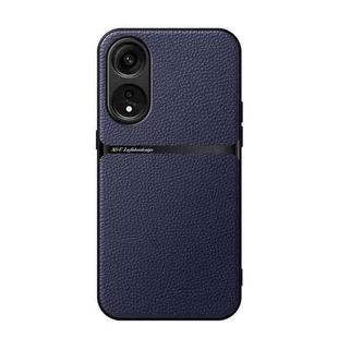 For ?OPPO A1 5G / A98 5G Litchi Leather Magnetic Full Coverage Shockproof Phone Case(Navy Blue)