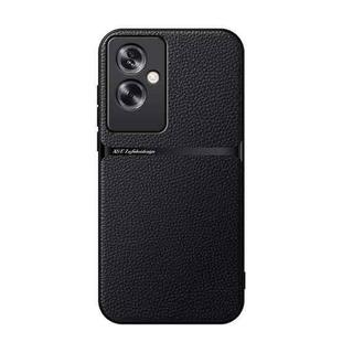 For OPPO A2 5G Litchi Leather Magnetic Full Coverage Shockproof Phone Case(Black)