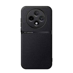 For OPPO A3 5G Litchi Leather Magnetic Full Coverage Shockproof Phone Case(Black)