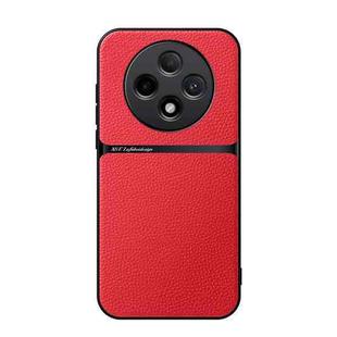 For OPPO A3 5G Litchi Leather Magnetic Full Coverage Shockproof Phone Case(Red)