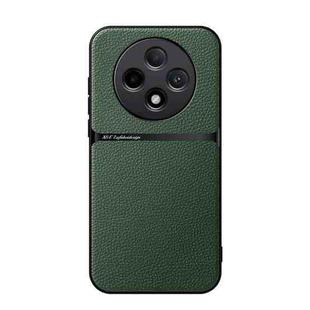 For OPPO A3 5G Litchi Leather Magnetic Full Coverage Shockproof Phone Case(Green)