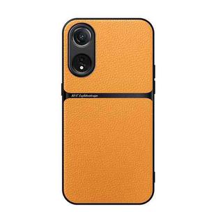 For OPPO A58 5G / A78 5G Litchi Leather Magnetic Full Coverage Shockproof Phone Case(Yellow)