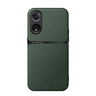 For OPPO A58 5G / A78 5G Litchi Leather Magnetic Full Coverage Shockproof Phone Case(Green)