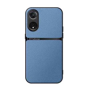 For OPPO A58 5G / A78 5G Litchi Leather Magnetic Full Coverage Shockproof Phone Case(Blue)