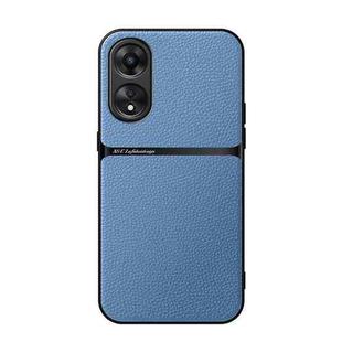 For OPPO A58 4G Litchi Leather Magnetic Full Coverage Shockproof Phone Case(Blue)