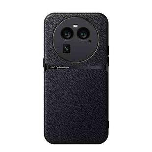 For OPPO Find X6 Litchi Leather Magnetic Full Coverage Shockproof Phone Case(Black)