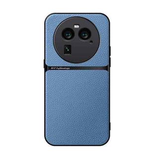 For OPPO Find X6 Litchi Leather Magnetic Full Coverage Shockproof Phone Case(Blue)