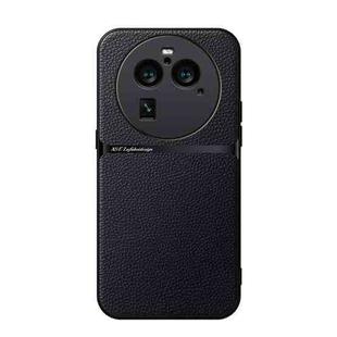 For OPPO Find X6 Pro Litchi Leather Magnetic Full Coverage Shockproof Phone Case(Black)