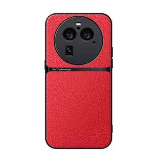 For OPPO Find X6 Pro Litchi Leather Magnetic Full Coverage Shockproof Phone Case(Red)