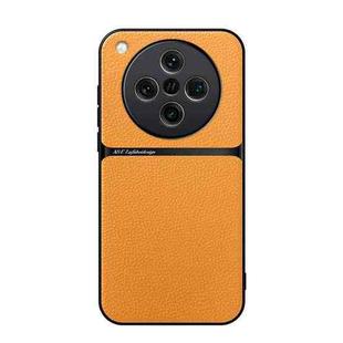 For OPPO Find X8 Litchi Leather Magnetic Full Coverage Shockproof Phone Case(Yellow)