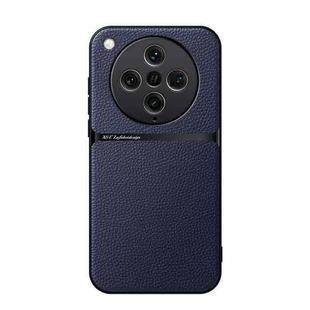 For OPPO Find X8 Pro Litchi Leather Magnetic Full Coverage Shockproof Phone Case(Navy Blue)