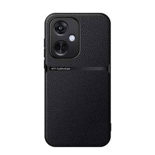 For OPPO K11 / OnePlus Nord CE3 Litchi Leather Magnetic Full Coverage Shockproof Phone Case(Black)