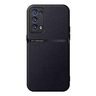 For OPPO Reno6 Pro+ 5G Litchi Leather Magnetic Full Coverage Shockproof Phone Case(Black)