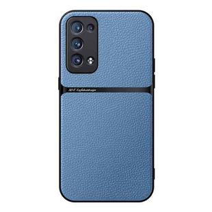 For OPPO Reno6 Pro+ 5G Litchi Leather Magnetic Full Coverage Shockproof Phone Case(Blue)