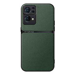 For OPPO Reno7 Pro 5G Litchi Leather Magnetic Full Coverage Shockproof Phone Case(Green)