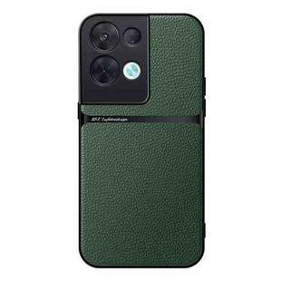 For OPPO Reno8 Pro Litchi Leather Magnetic Full Coverage Shockproof Phone Case(Green)