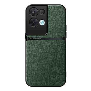 For OPPO Reno8 Pro+ Litchi Leather Magnetic Full Coverage Shockproof Phone Case(Green)