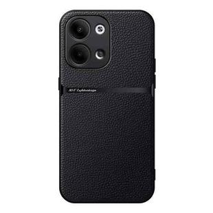 For OPPO Reno9 / Reno9 Pro Litchi Leather Magnetic Full Coverage Shockproof Phone Case(Black)