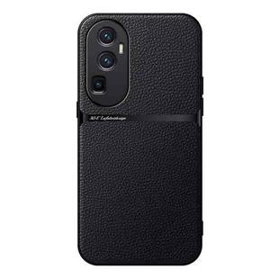 For OPPO Reno10 Pro+ Litchi Leather Magnetic Full Coverage Shockproof Phone Case(Black)