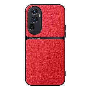 For OPPO Reno10 Pro+ Litchi Leather Magnetic Full Coverage Shockproof Phone Case(Red)