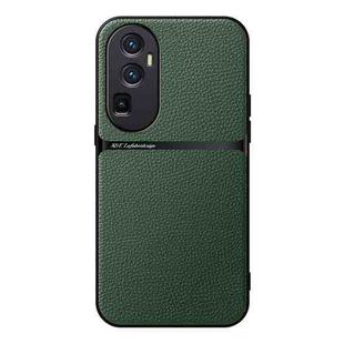 For OPPO Reno10 Pro+ Litchi Leather Magnetic Full Coverage Shockproof Phone Case(Green)