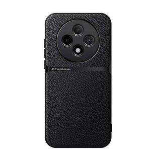 For OPPO Reno12 F 5G Litchi Leather Magnetic Full Coverage Shockproof Phone Case(Black)