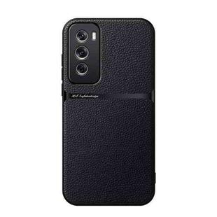 For OPPO Reno12 Pro Global Litchi Leather Magnetic Full Coverage Shockproof Phone Case(Black)