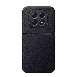 For OPPO  A5 5G Global Litchi Leather Magnetic Full Coverage Shockproof Phone Case(Black)