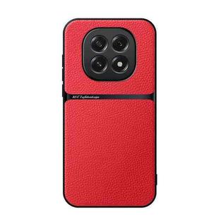 For OPPO  A5 5G Global Litchi Leather Magnetic Full Coverage Shockproof Phone Case(Red)